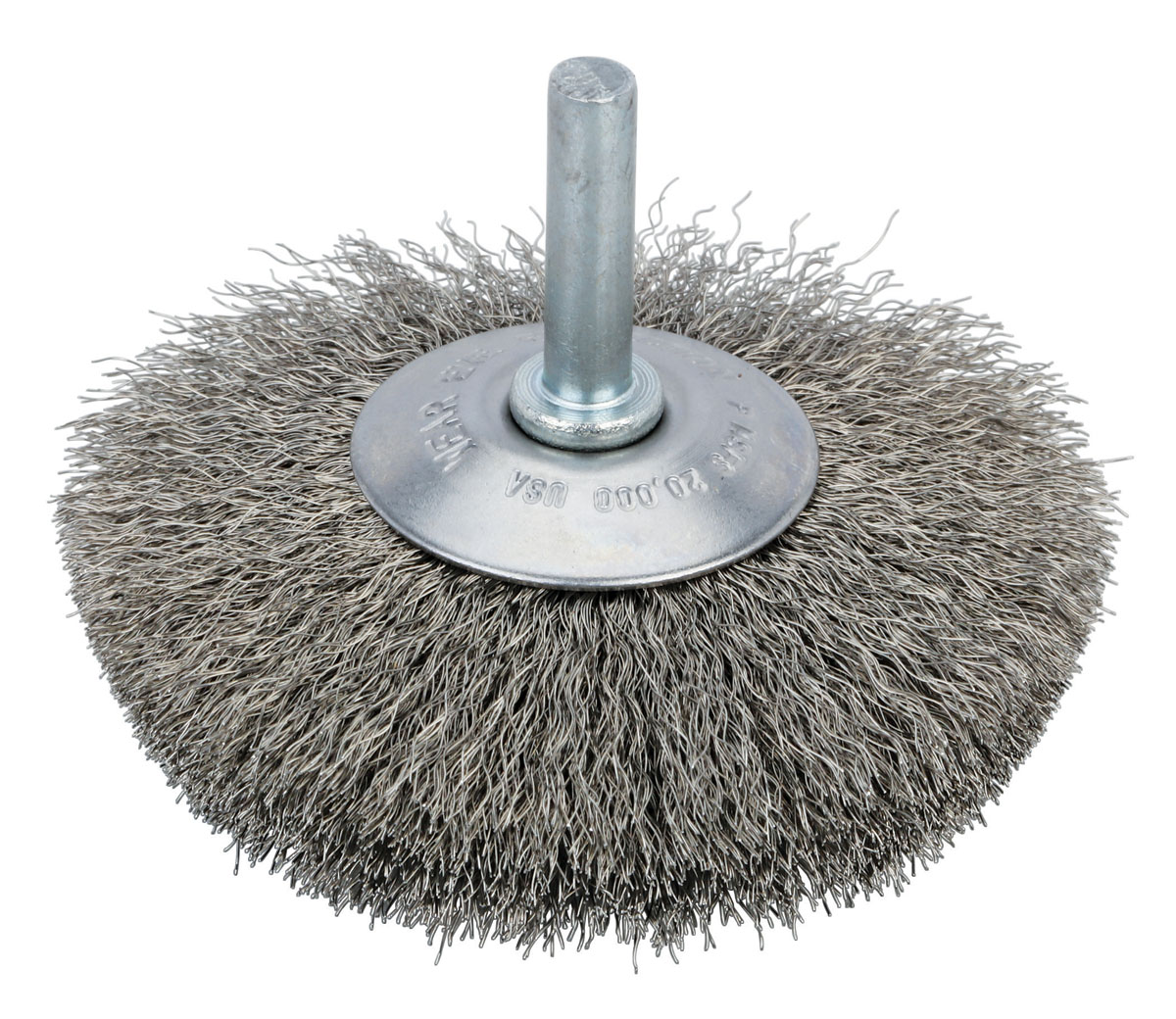 Crimped Wire Radial Wheel Brush 2" (51 mm) Dia. x .0118 x 7/16" Steel: Include 00001721 Safety Sheet For Each - Radial